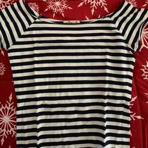 top striped black and white